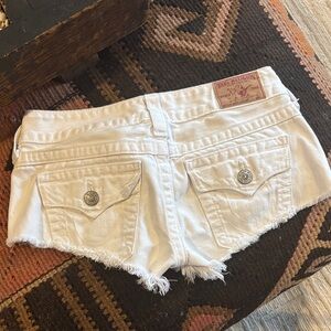 True Religion Off-White Jean Shorts